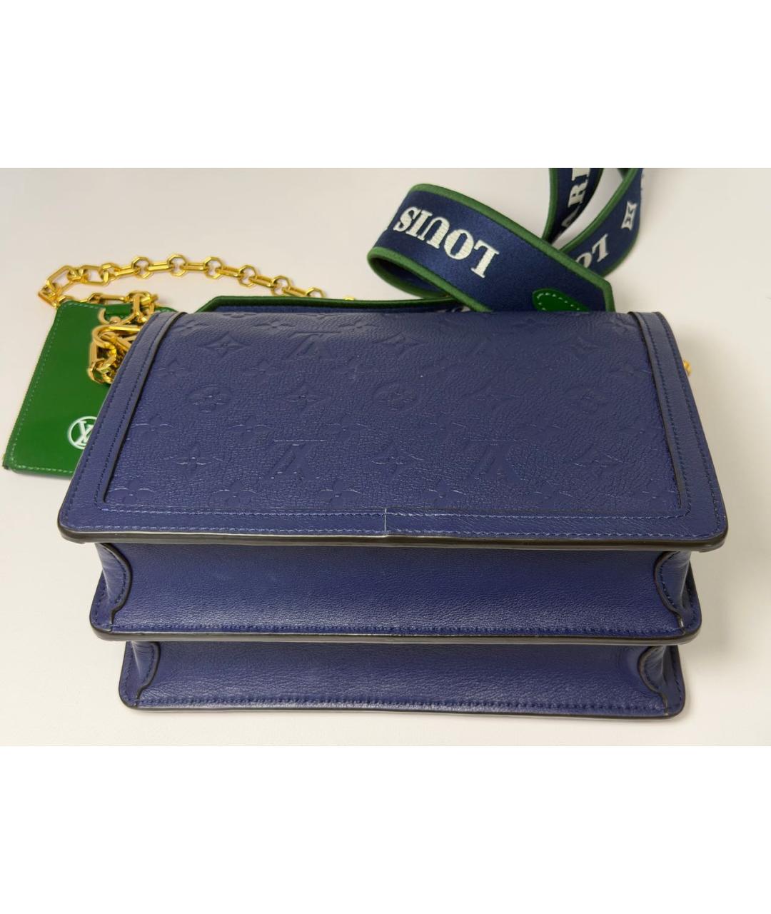 LOUIS VUITTON Синяя кожаная сумка через плечо, фото 3