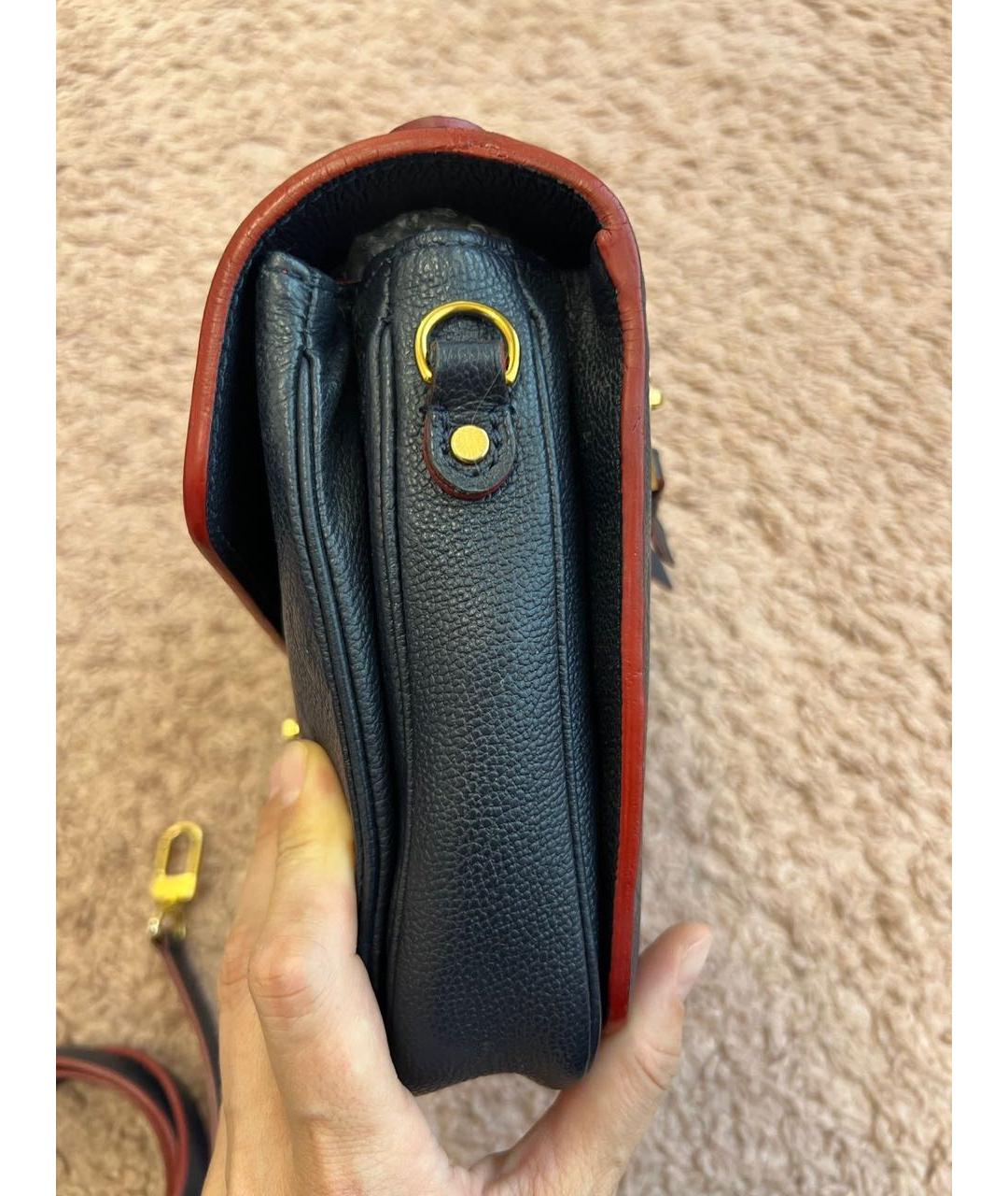 LOUIS VUITTON Темно-синяя кожаная сумка через плечо, фото 6