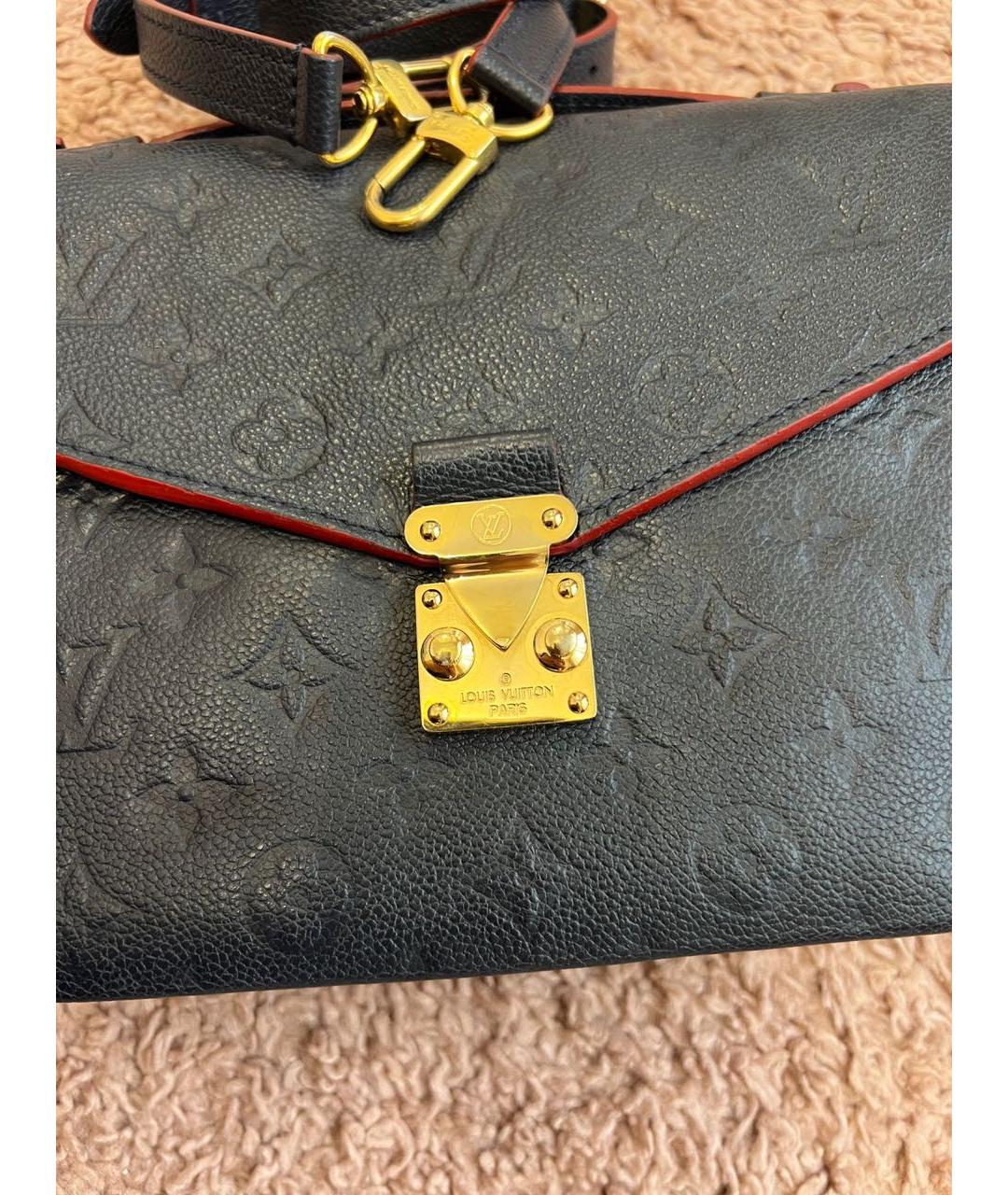 LOUIS VUITTON Темно-синяя кожаная сумка через плечо, фото 2