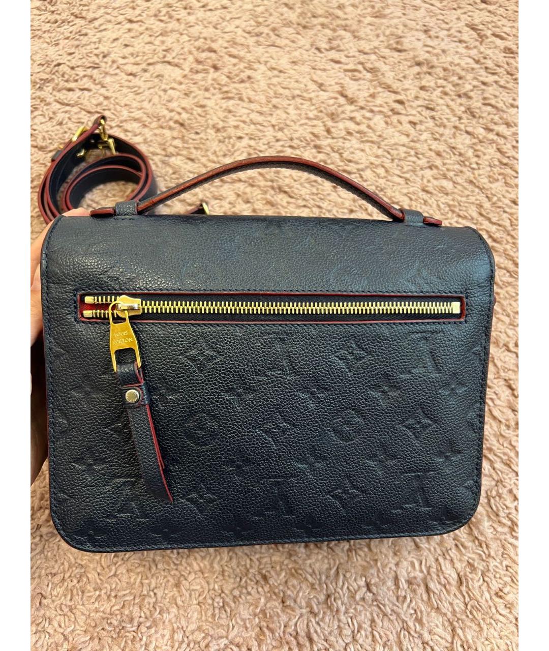 LOUIS VUITTON Темно-синяя кожаная сумка через плечо, фото 4