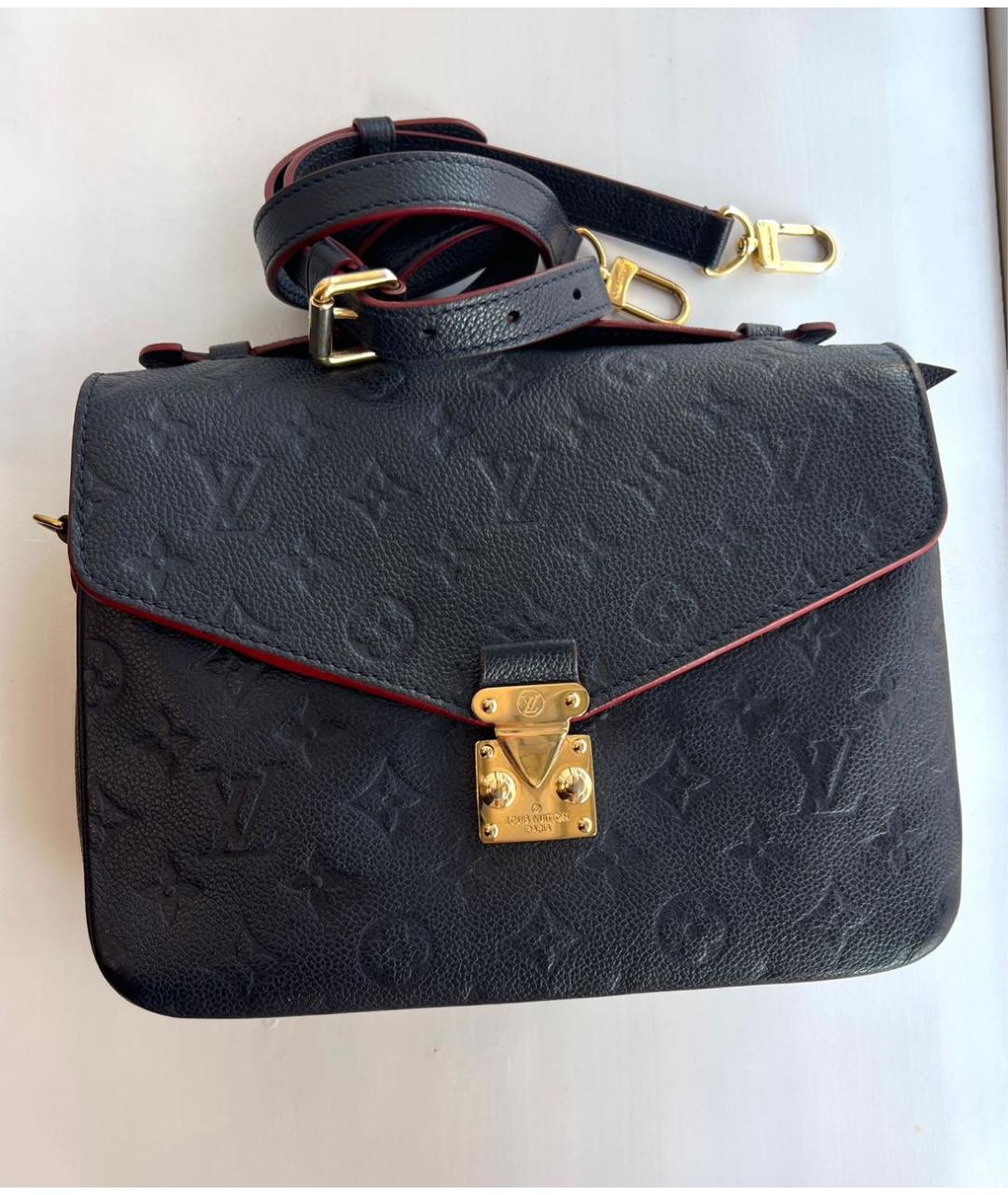 LOUIS VUITTON Темно-синяя кожаная сумка через плечо, фото 9