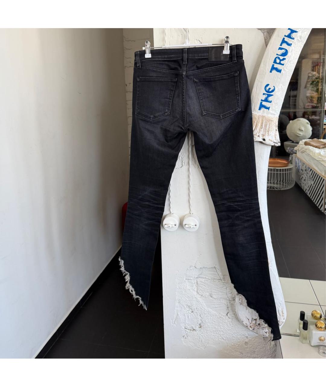 R13 Темно-синие хлопковые джинсы слим, фото 2