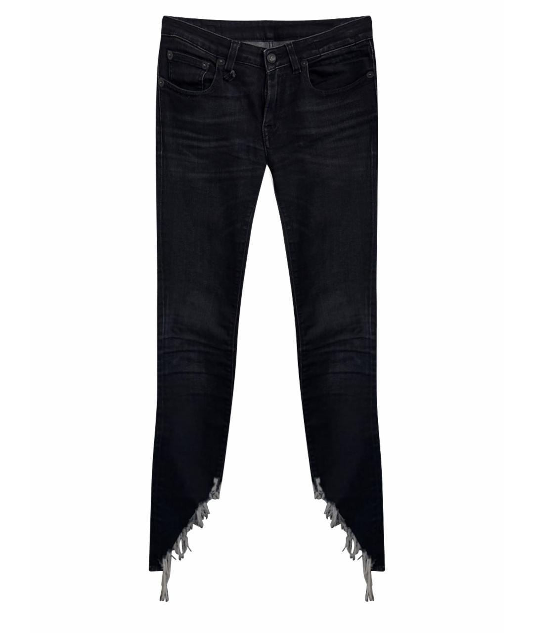 R13 Темно-синие хлопковые джинсы слим, фото 1