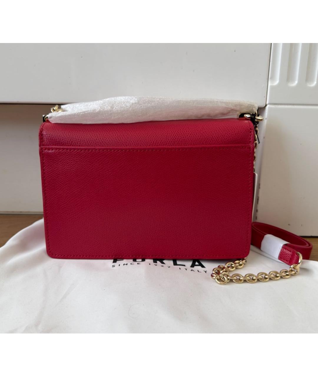 FURLA Красная кожаная сумка через плечо, фото 3