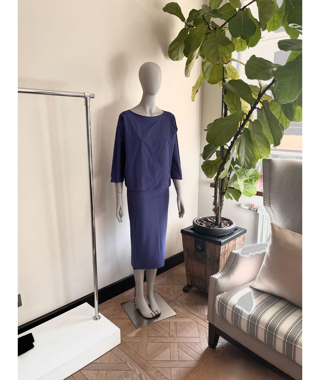 MAX MARA Синий вискозный костюм с юбками, фото 3