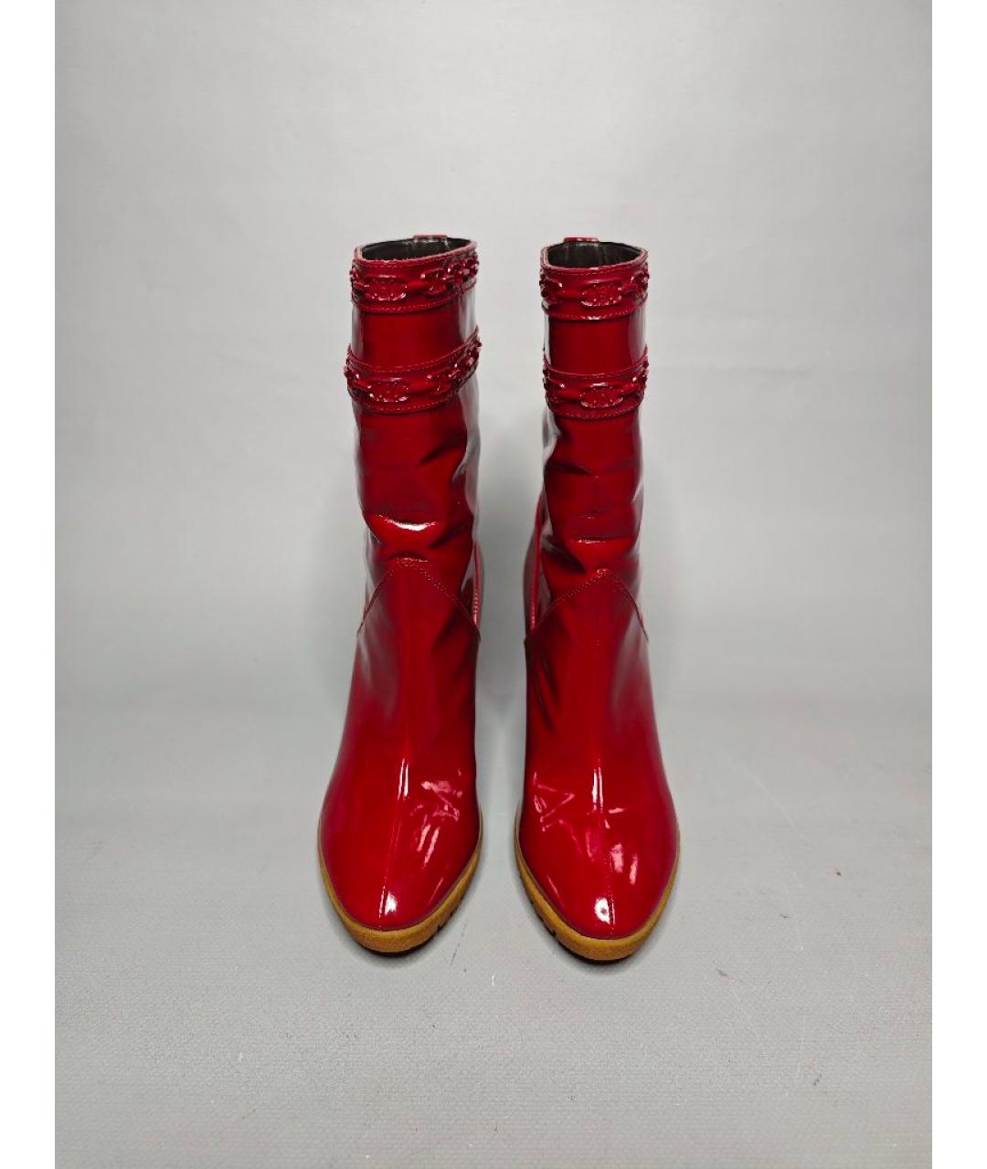 CELINE Красные полусапоги из лакированной кожи, фото 2