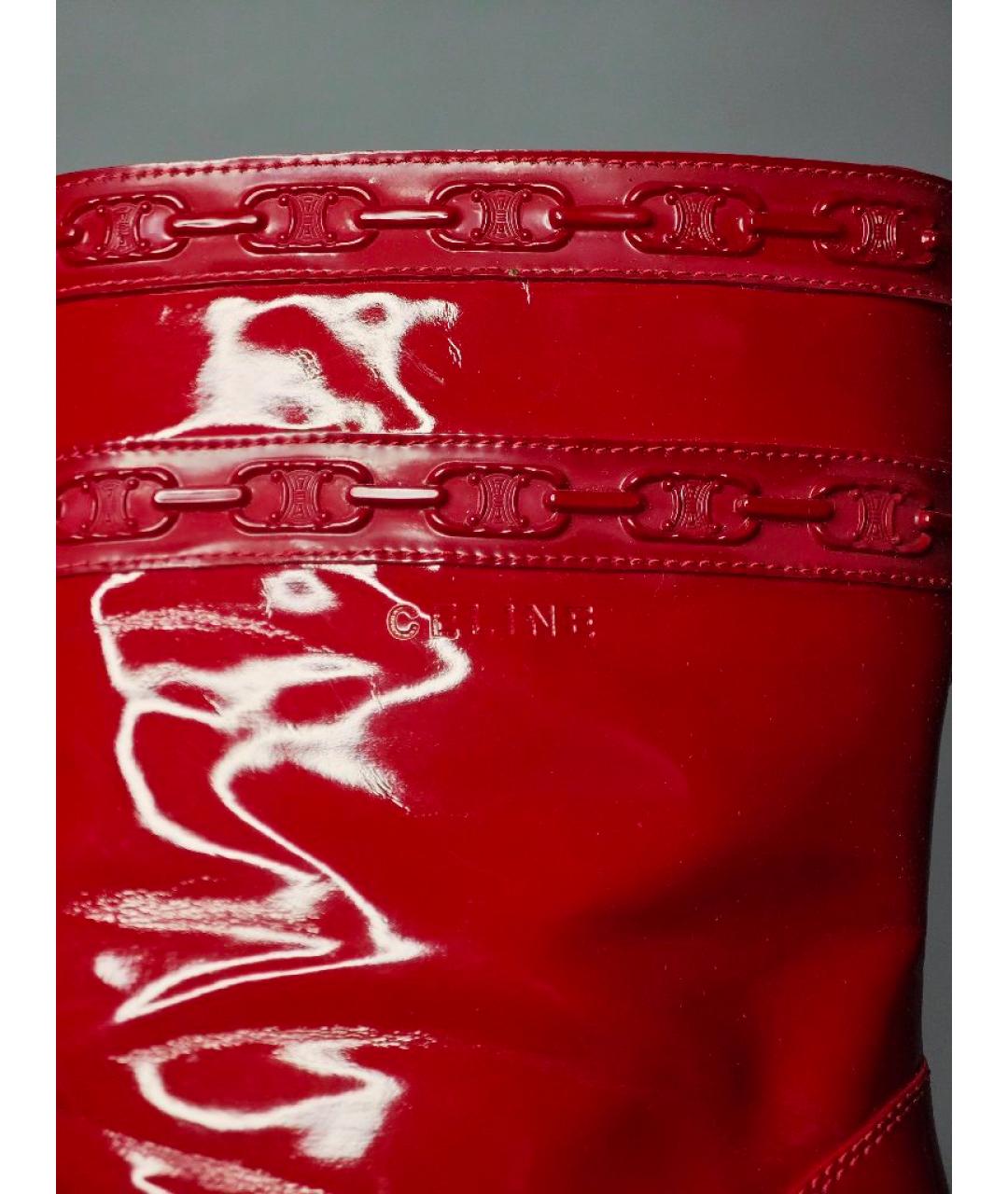 CELINE Красные полусапоги из лакированной кожи, фото 6