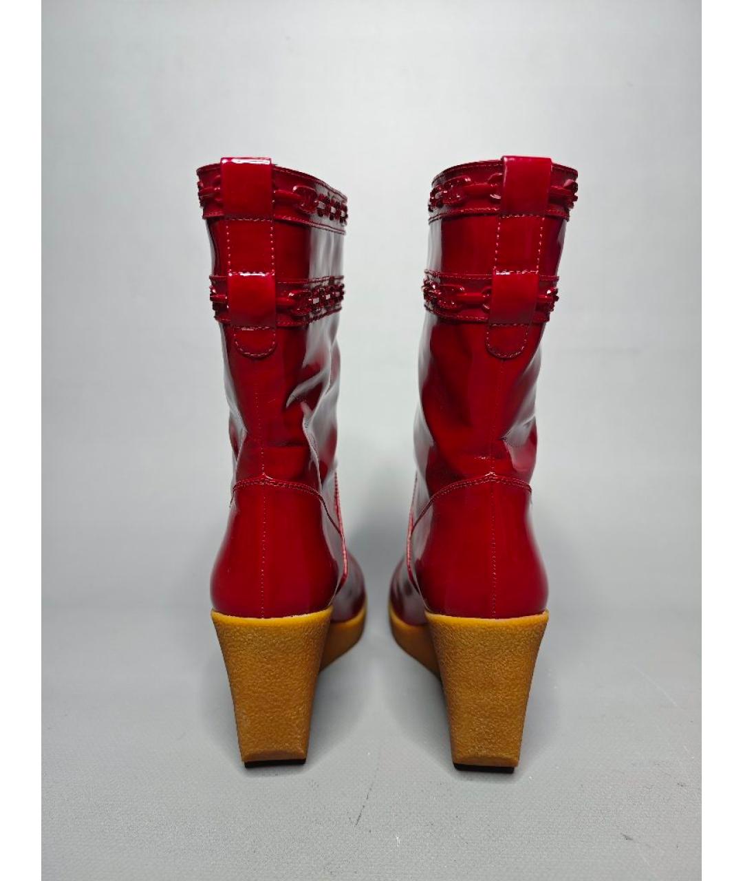 CELINE Красные полусапоги из лакированной кожи, фото 4