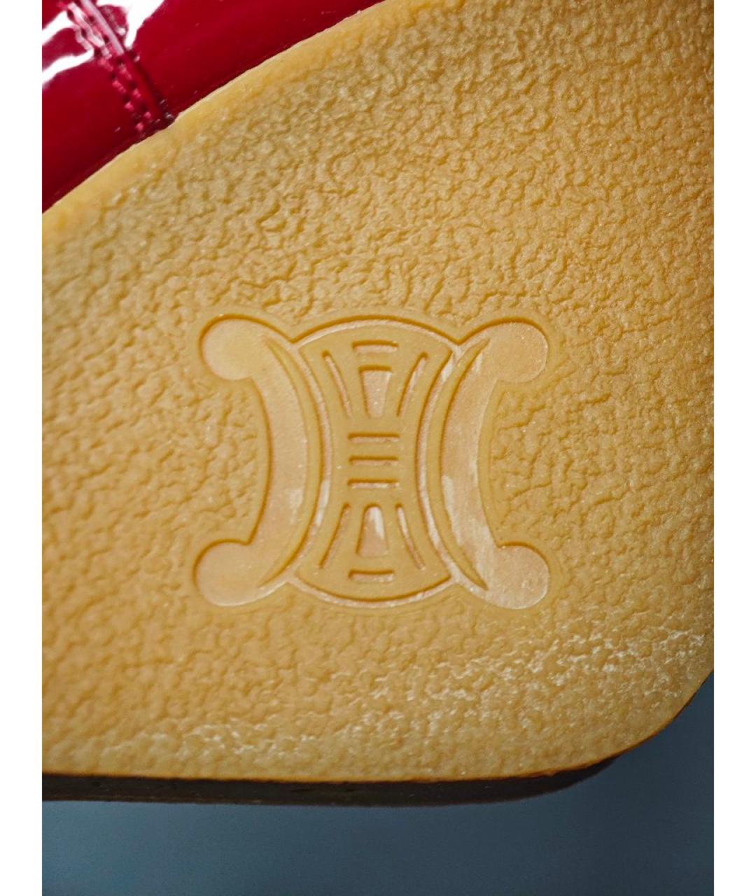 CELINE Красные полусапоги из лакированной кожи, фото 7