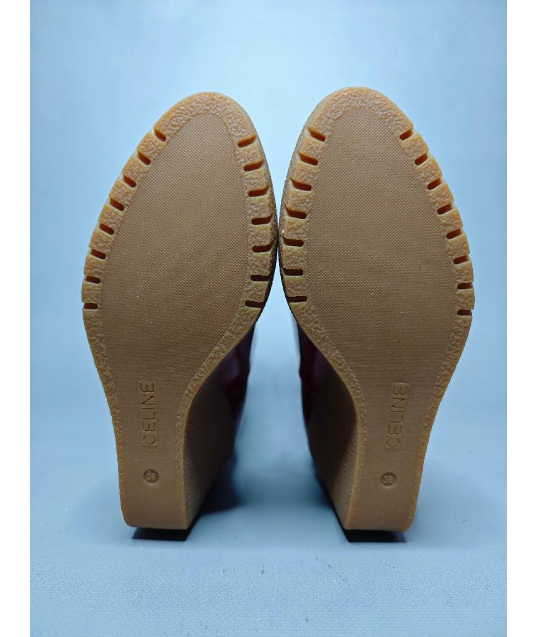 CELINE Красные полусапоги из лакированной кожи, фото 5