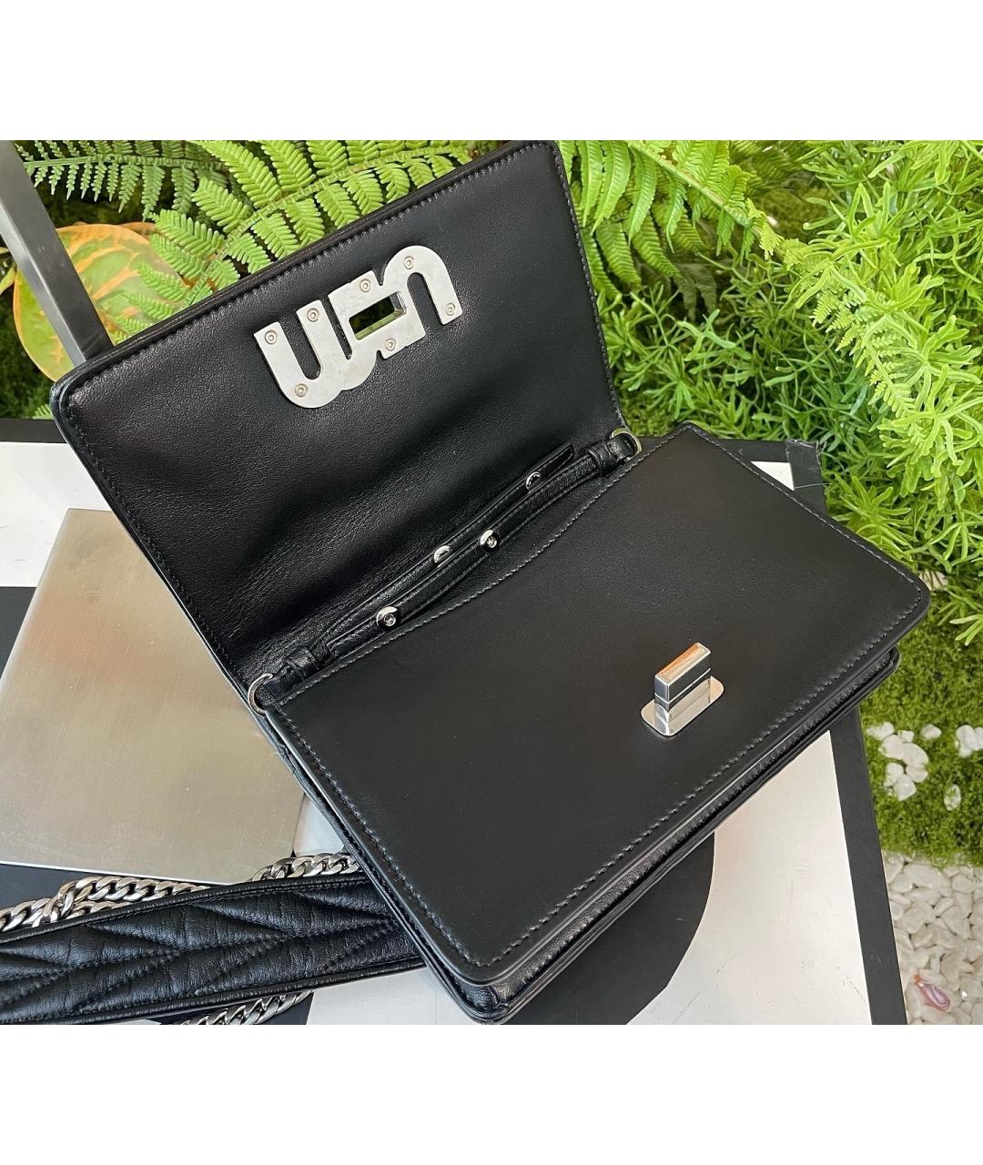 MIU MIU Черная кожаная сумка через плечо, фото 7