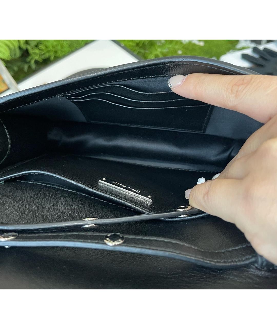MIU MIU Черная кожаная сумка через плечо, фото 5