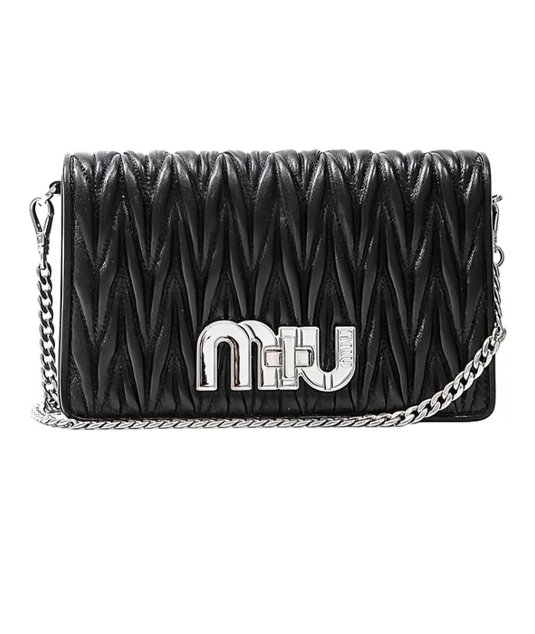 MIU MIU Черная кожаная сумка через плечо, фото 10