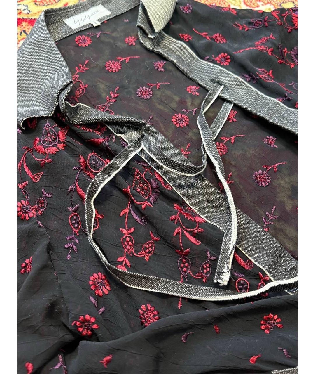 YOHJI YAMAMOTO Черная полиэстеровая блузы, фото 4