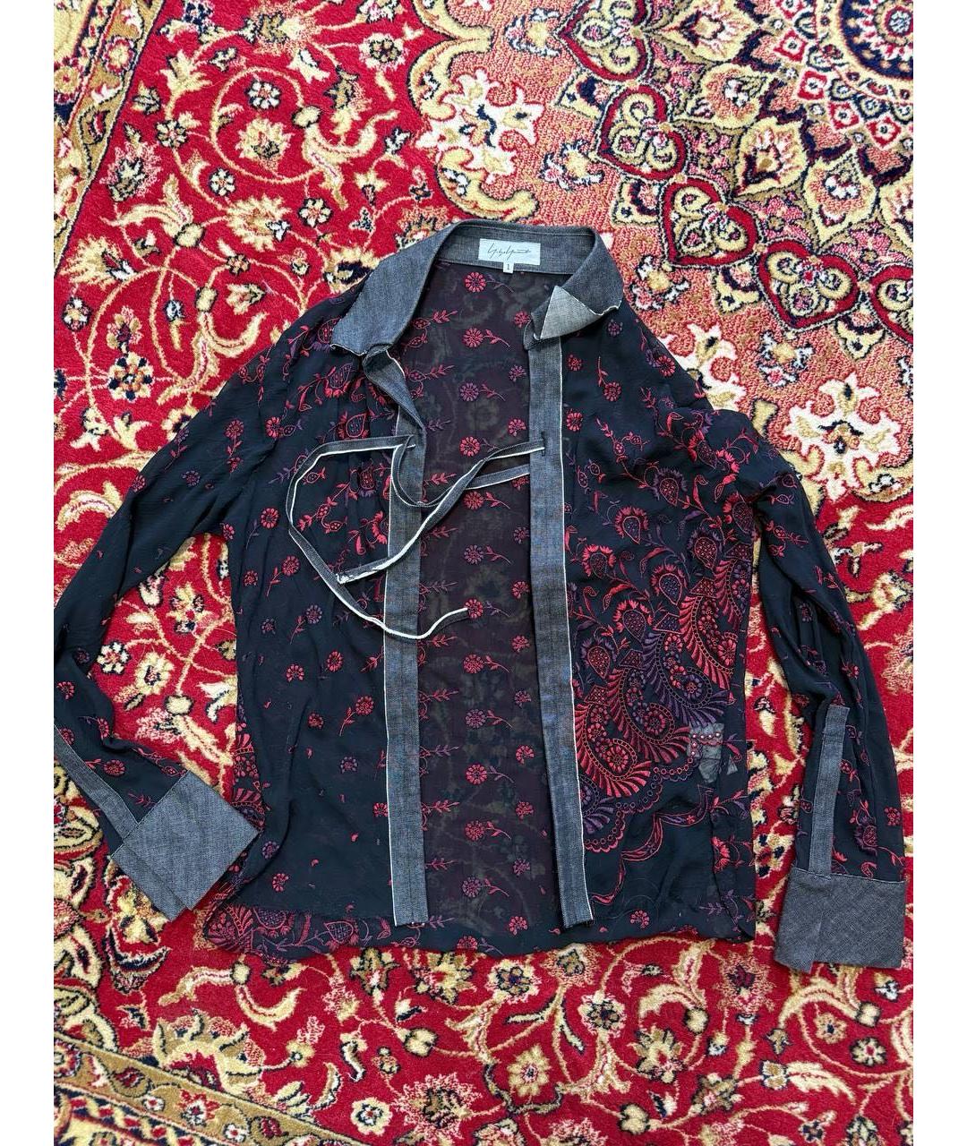 YOHJI YAMAMOTO Черная полиэстеровая блузы, фото 5