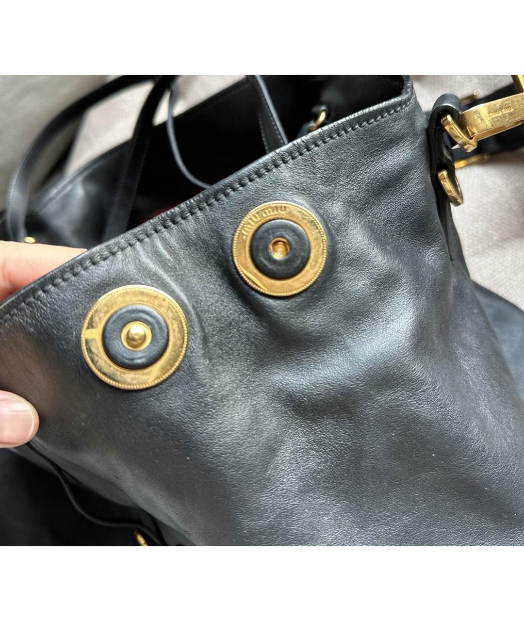 MIU MIU Черная кожаная сумка через плечо, фото 8
