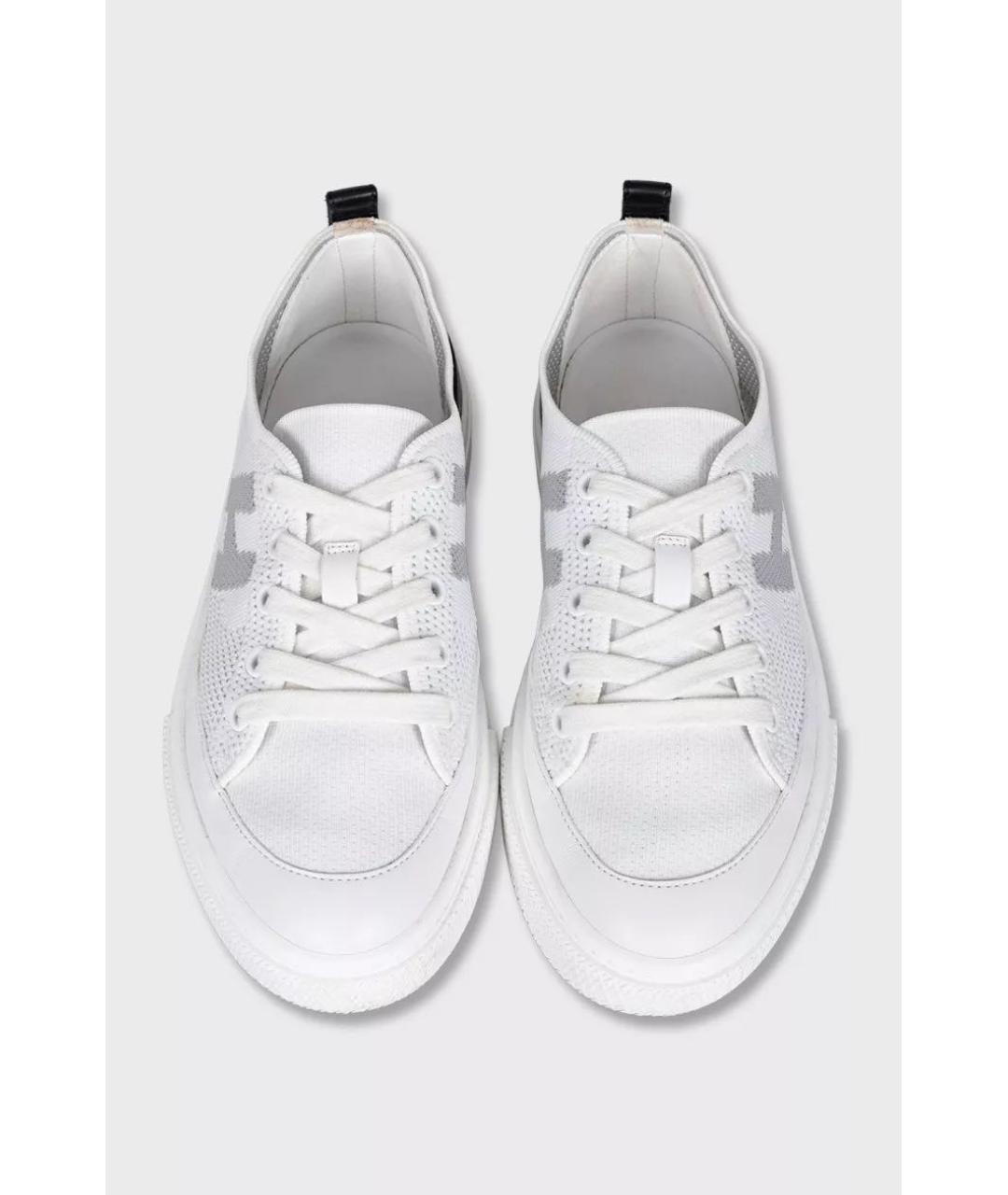 HERMES Белые текстильные низкие кроссовки / кеды, фото 2