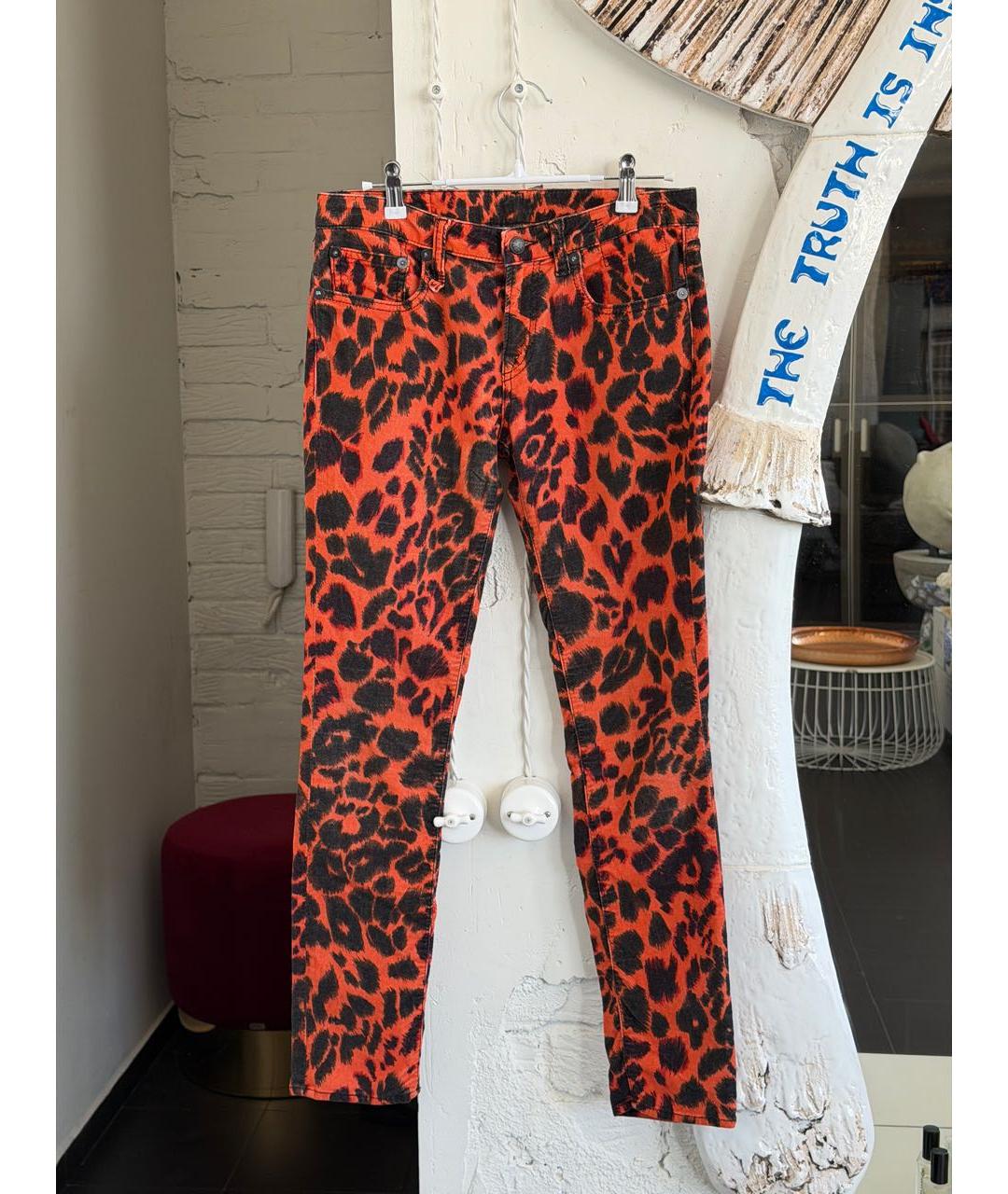R13 Оранжевое джинсы слим, фото 6