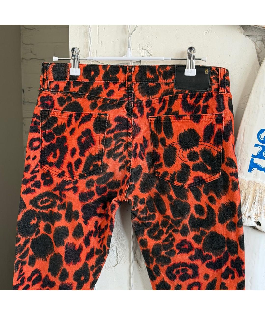 R13 Оранжевое джинсы слим, фото 3