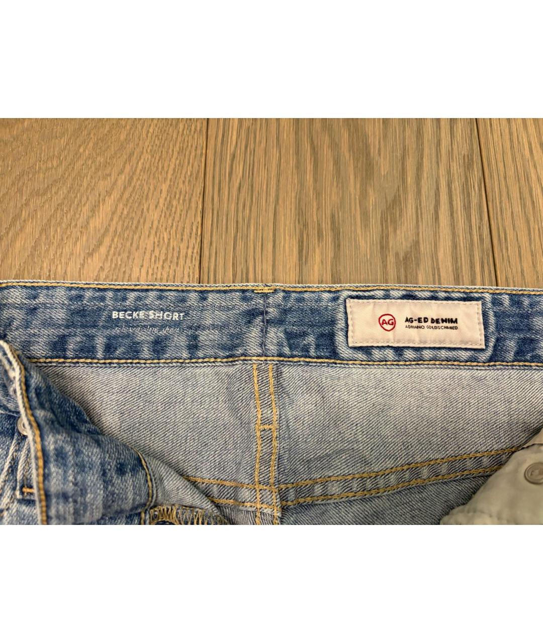AG JEANS Синие деним шорты, фото 3
