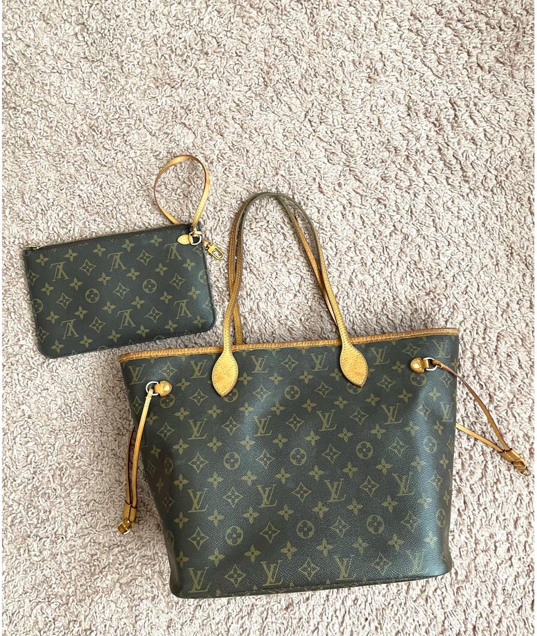 LOUIS VUITTON Зеленая сумка тоут, фото 3