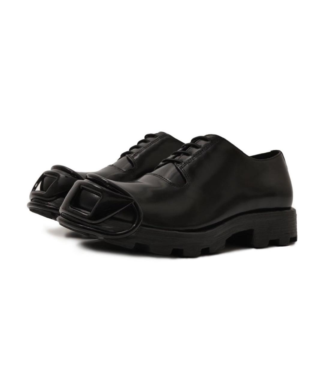 DIESEL Черные кожаные брогги и оксфорды, фото 5