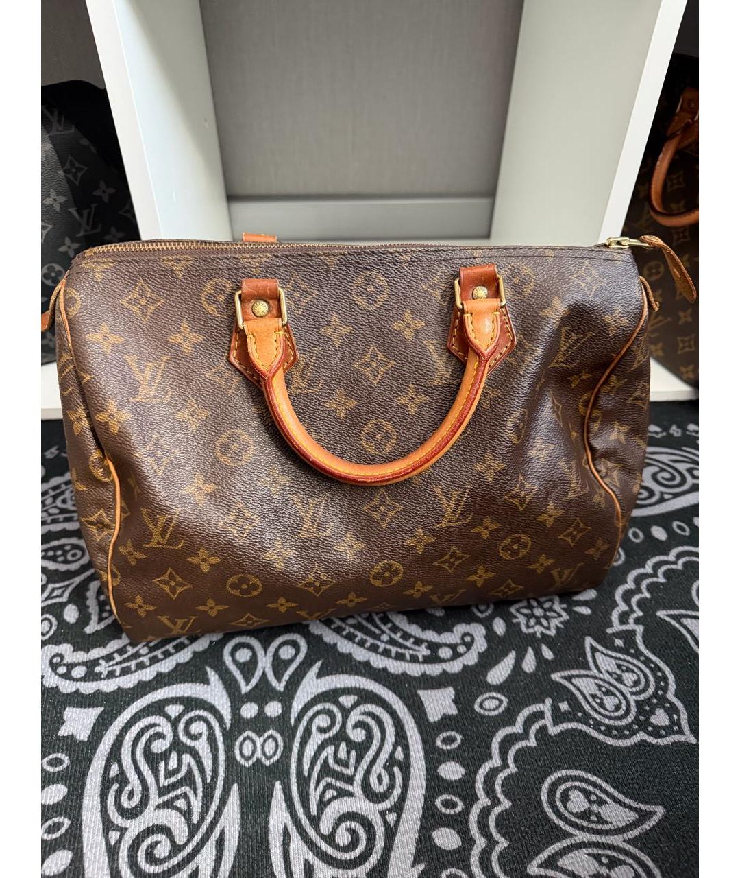 LOUIS VUITTON Коричневая сумка с короткими ручками, фото 8