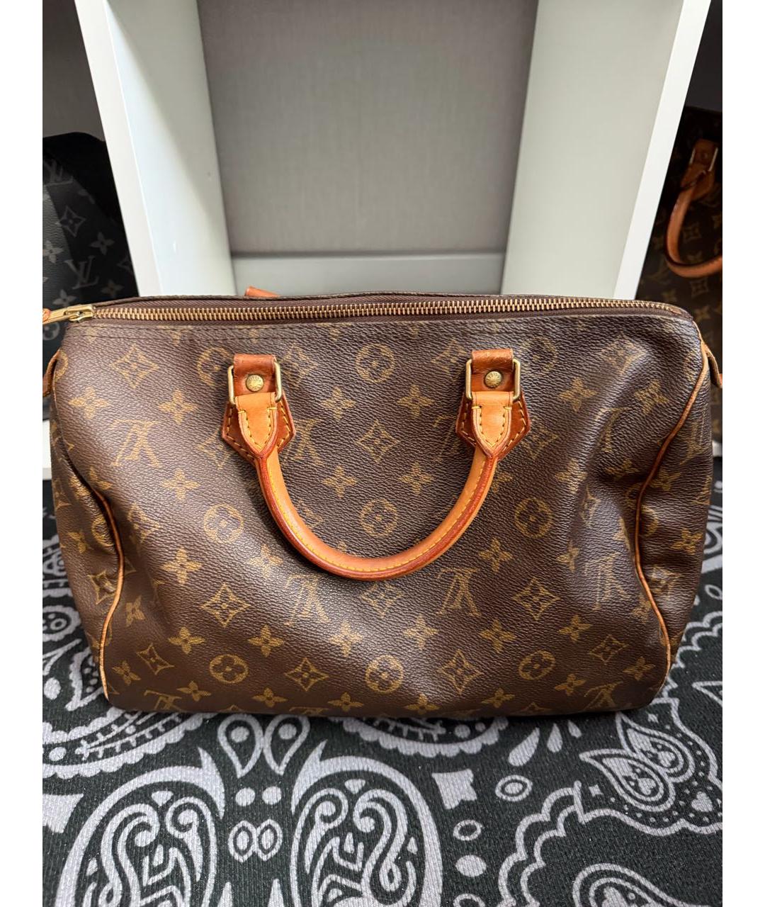 LOUIS VUITTON Коричневая сумка с короткими ручками, фото 9