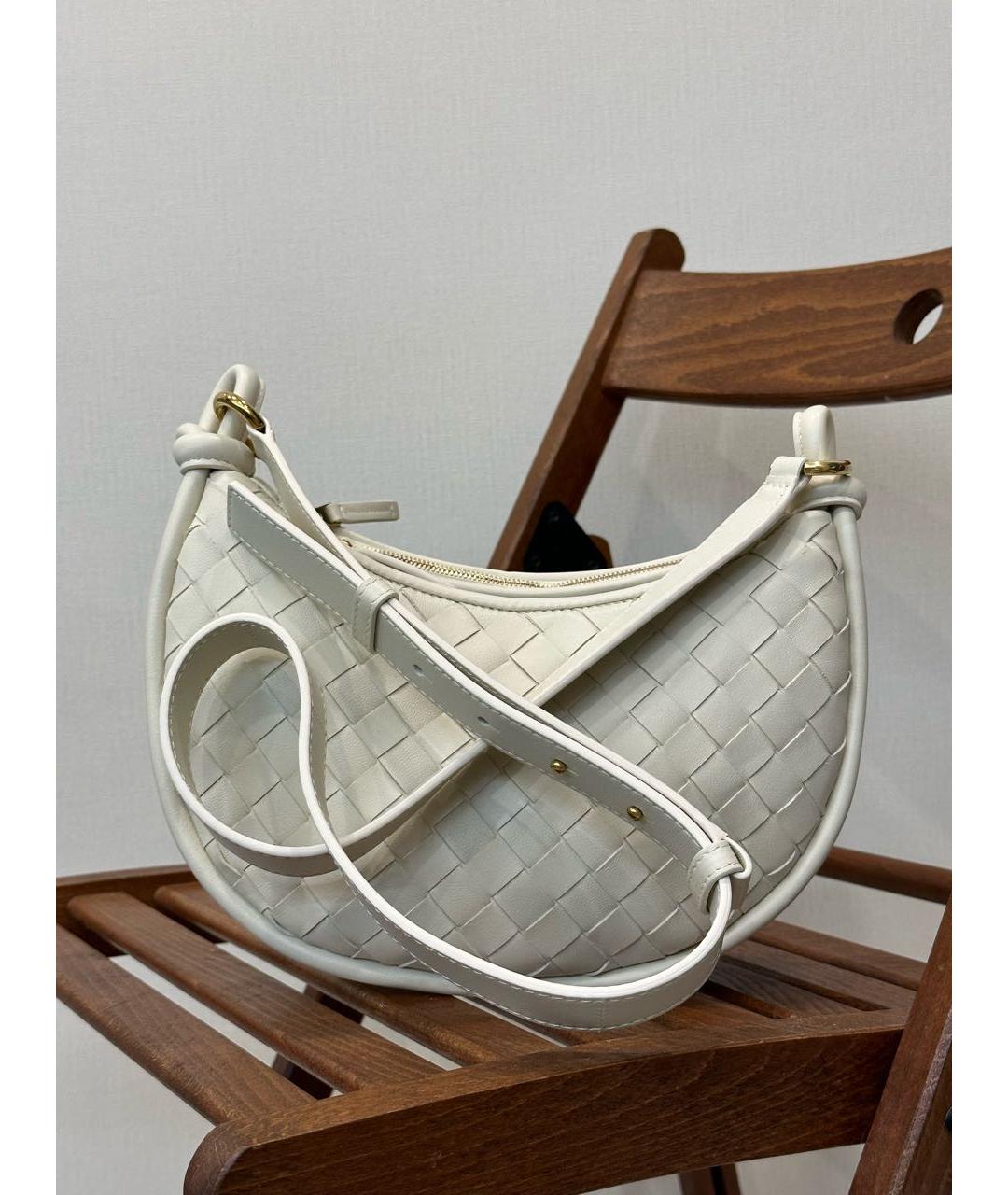 BOTTEGA VENETA Бежевая кожаная сумка через плечо, фото 2