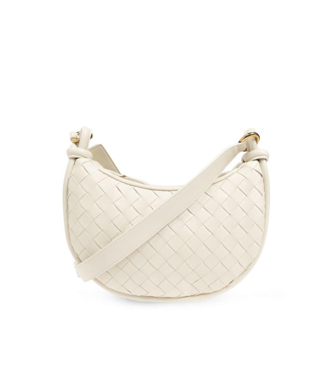 BOTTEGA VENETA Бежевая кожаная сумка через плечо, фото 7