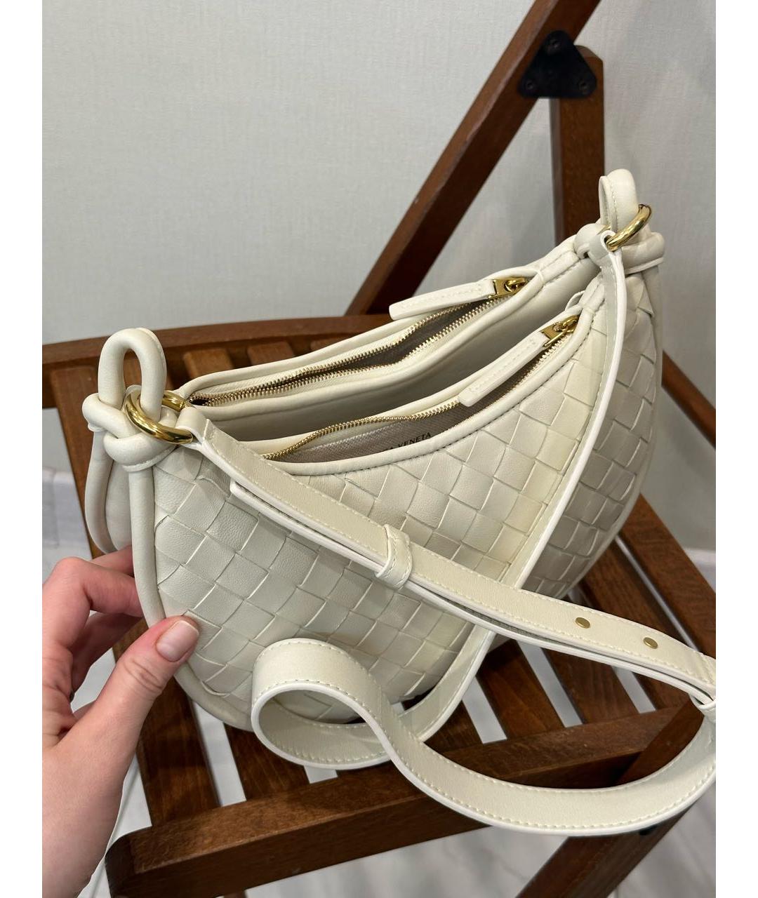 BOTTEGA VENETA Бежевая кожаная сумка через плечо, фото 6