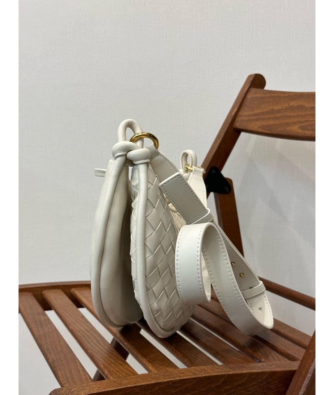 BOTTEGA VENETA Бежевая кожаная сумка через плечо, фото 3