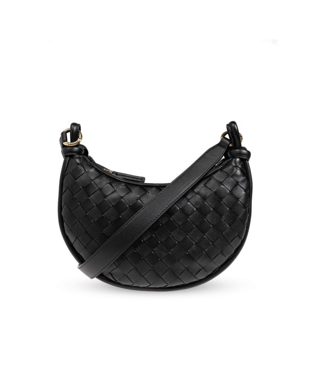 BOTTEGA VENETA Черная кожаная сумка через плечо, фото 7