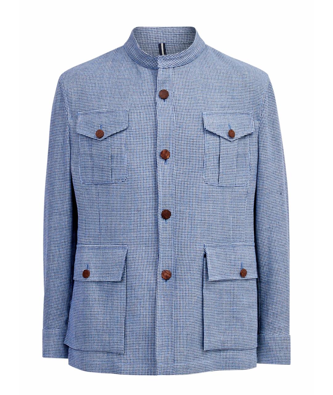 LARDINI Синий шерстяной пиджак, фото 1