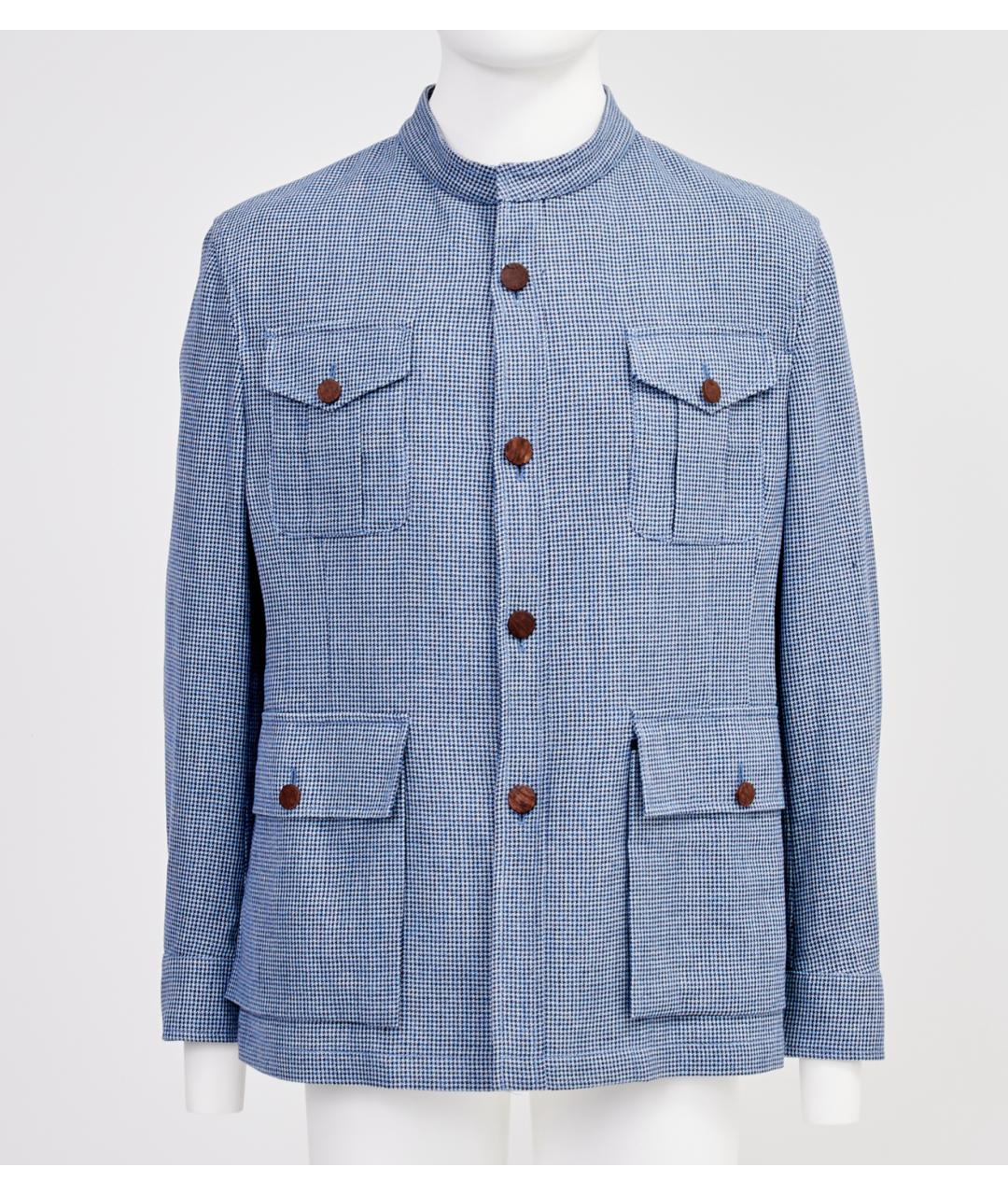 LARDINI Синий шерстяной пиджак, фото 6