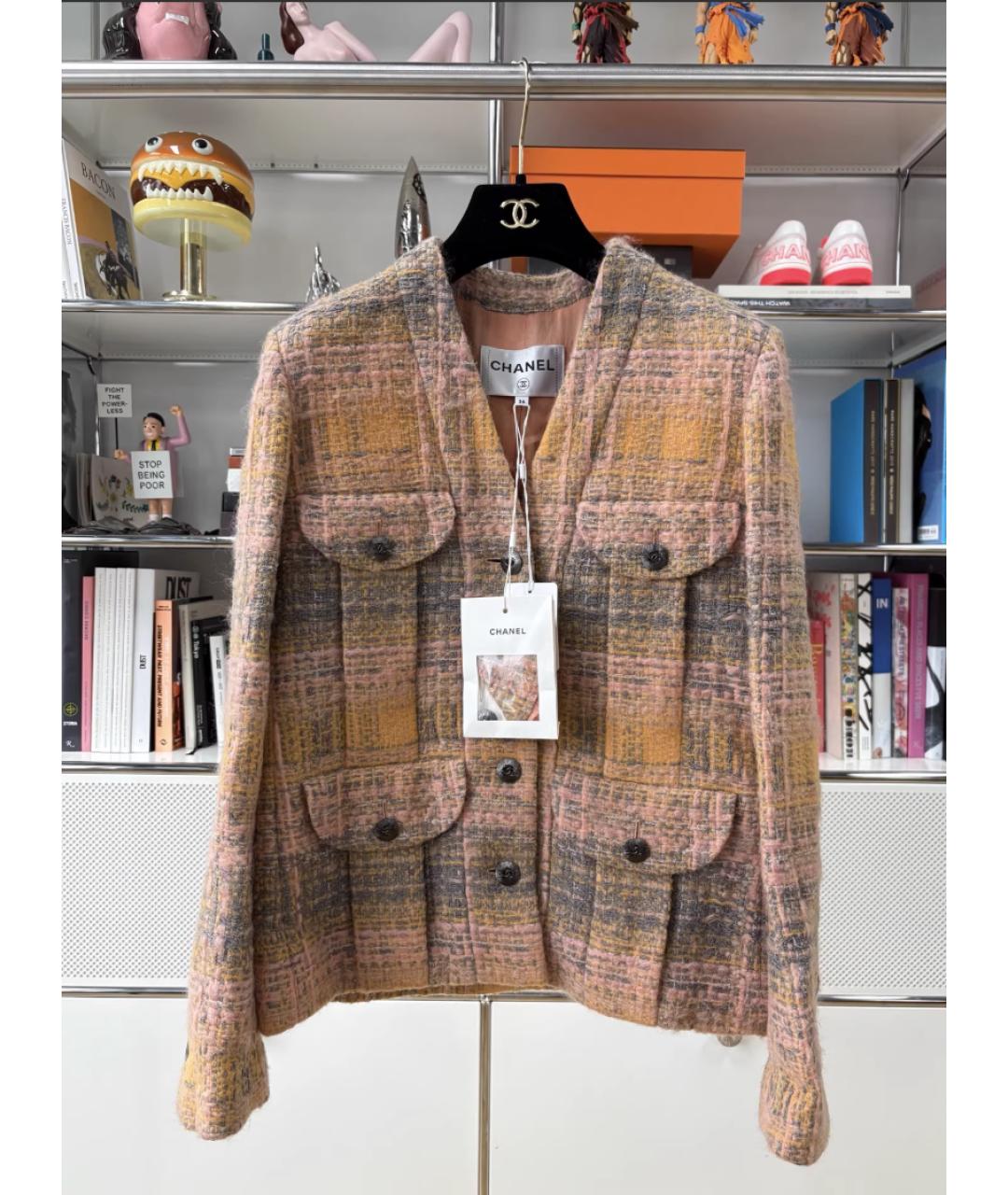 CHANEL Мульти твидовый жакет/пиджак, фото 5