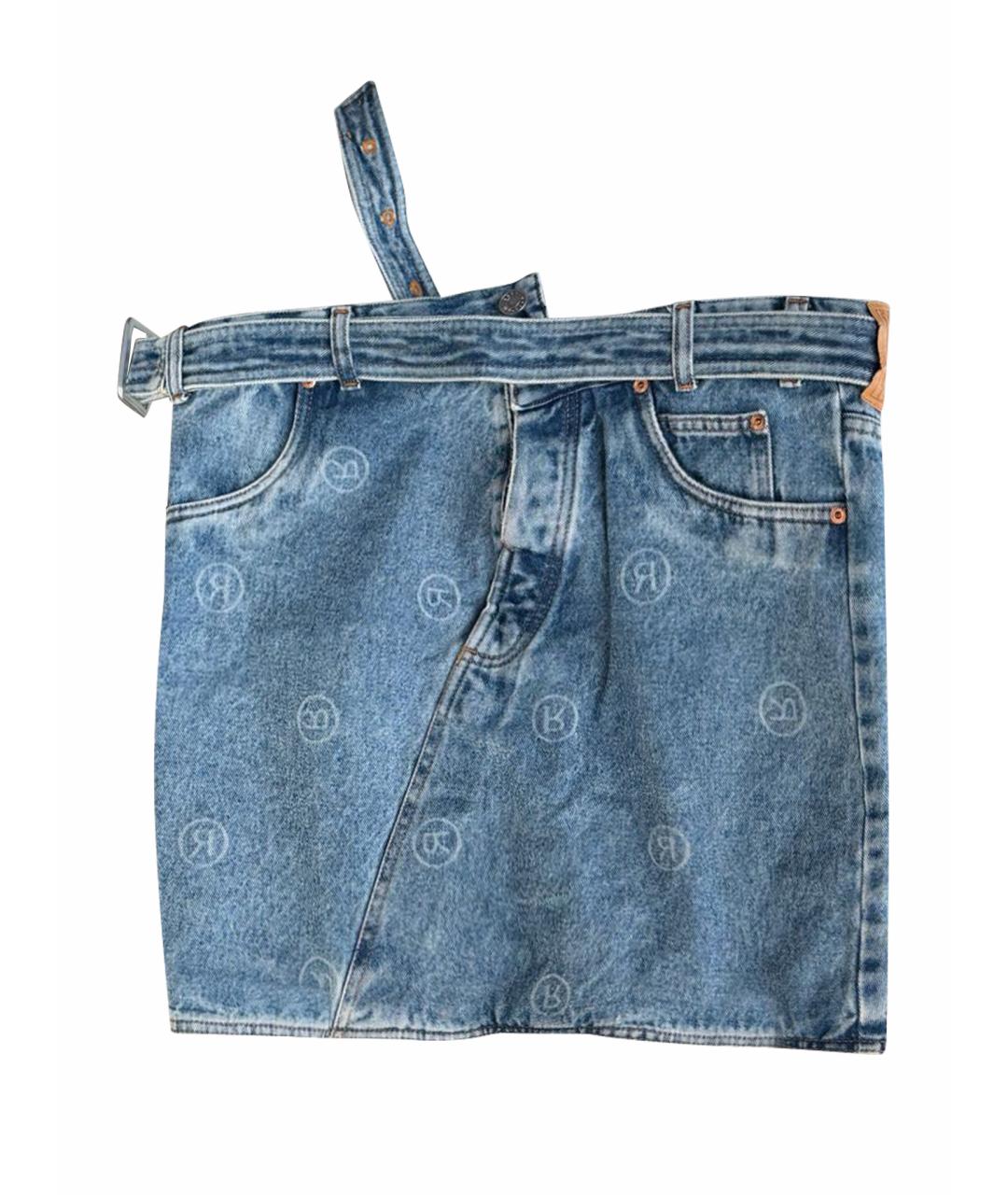 MARTINE ROSE Синяя деним юбка мини, фото 1