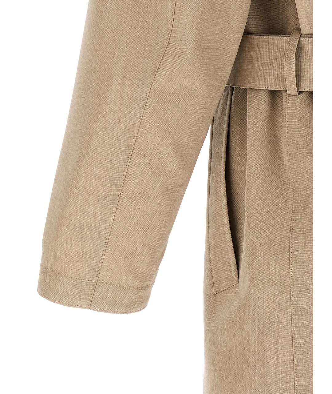 AURALEE Бежевый шерстяной тренч / плащ, фото 4