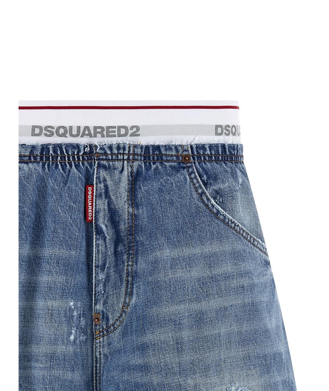 DSQUARED2 Синие хлопковые шорты, фото 3