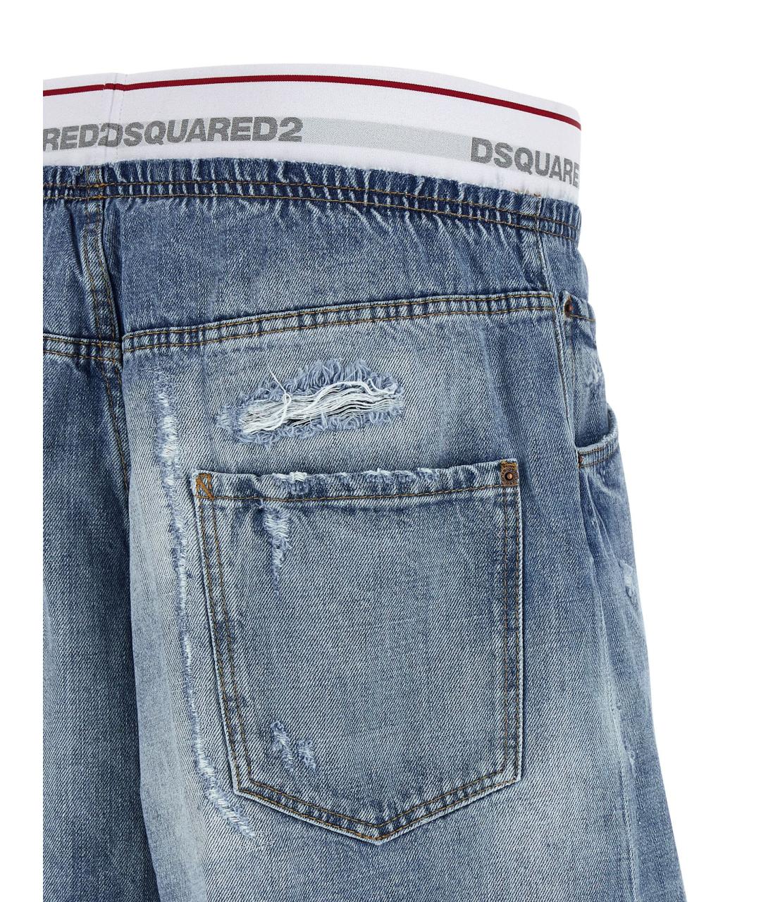 DSQUARED2 Синие хлопковые шорты, фото 4