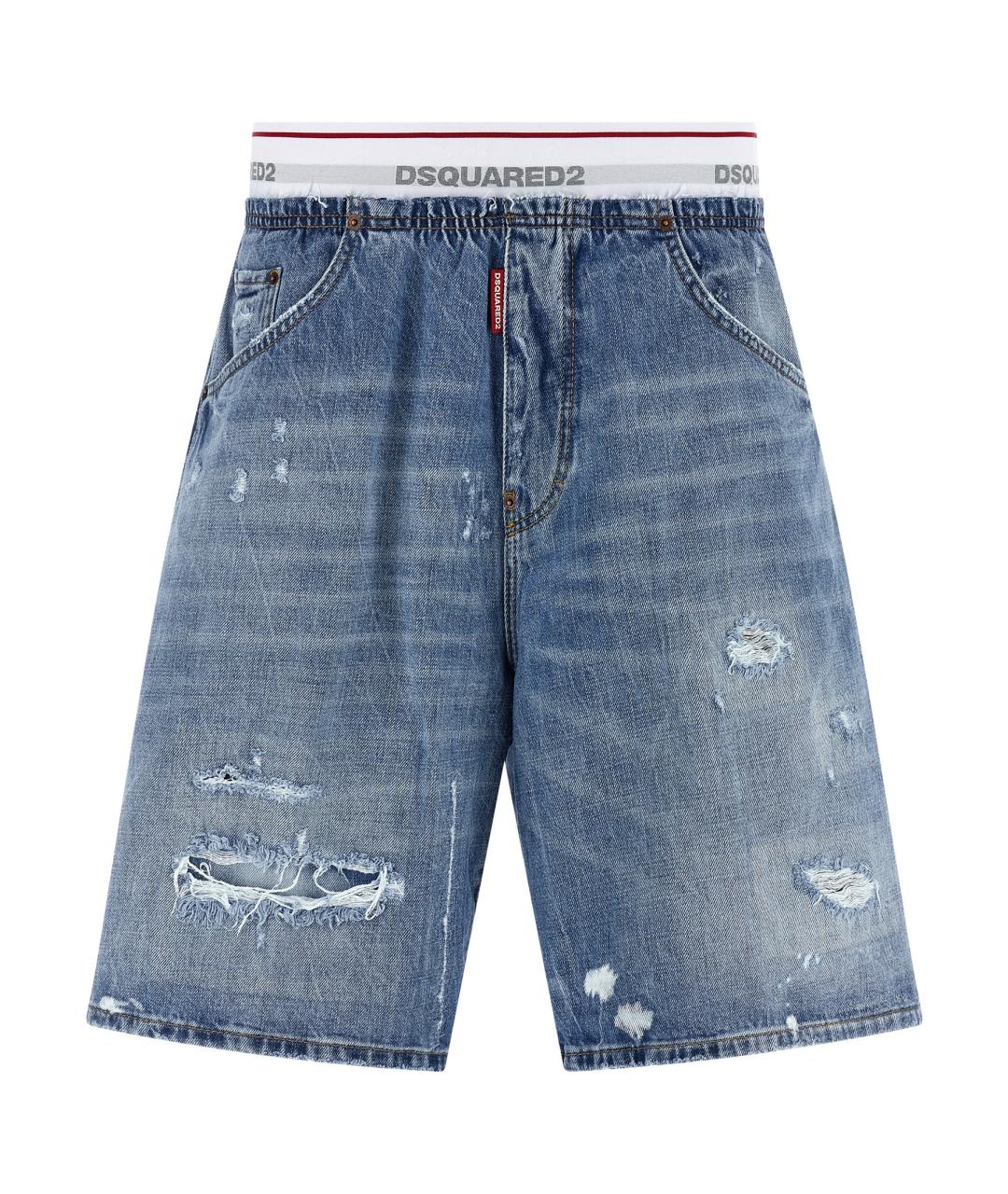 DSQUARED2 Синие хлопковые шорты, фото 1