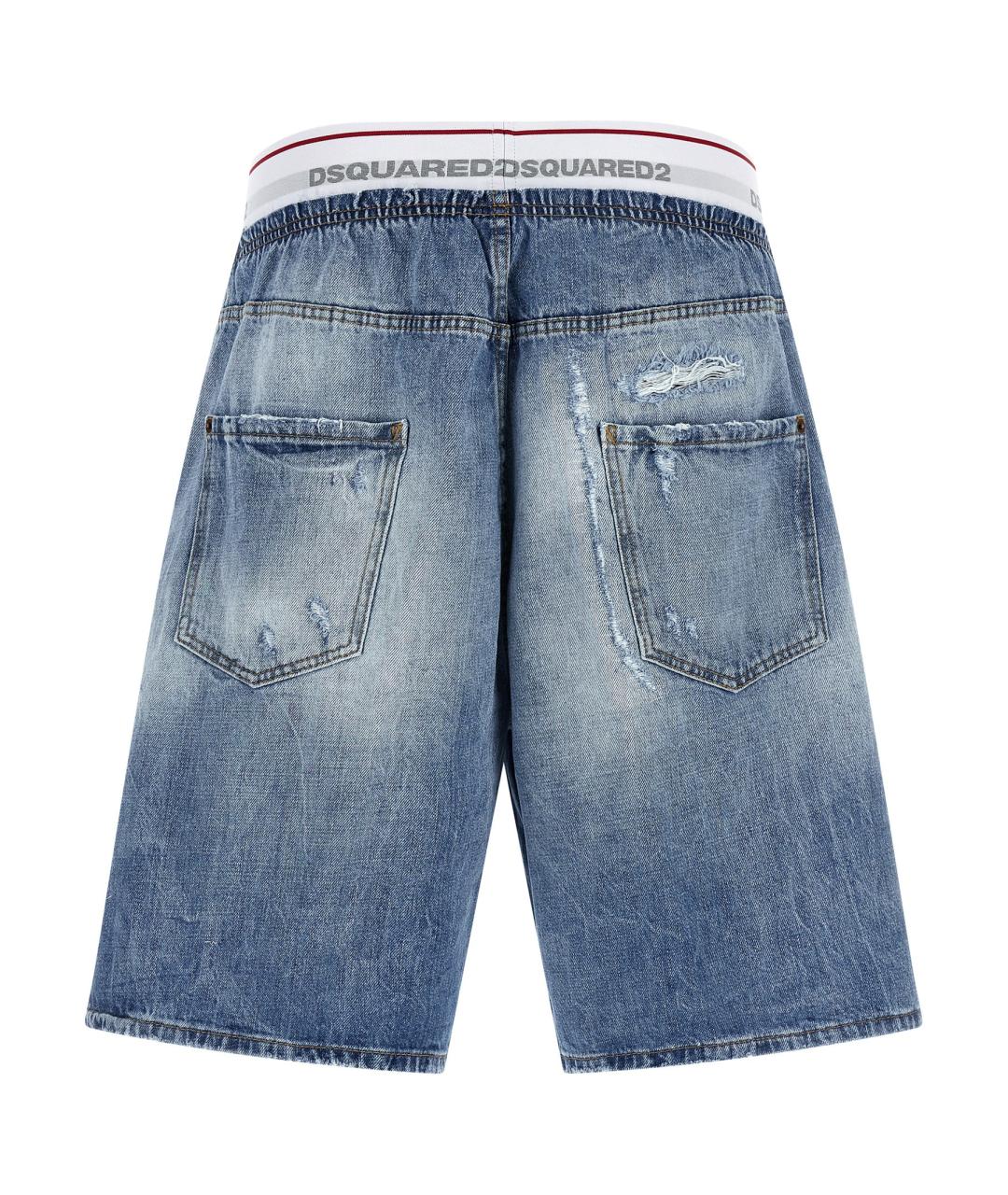 DSQUARED2 Синие хлопковые шорты, фото 2