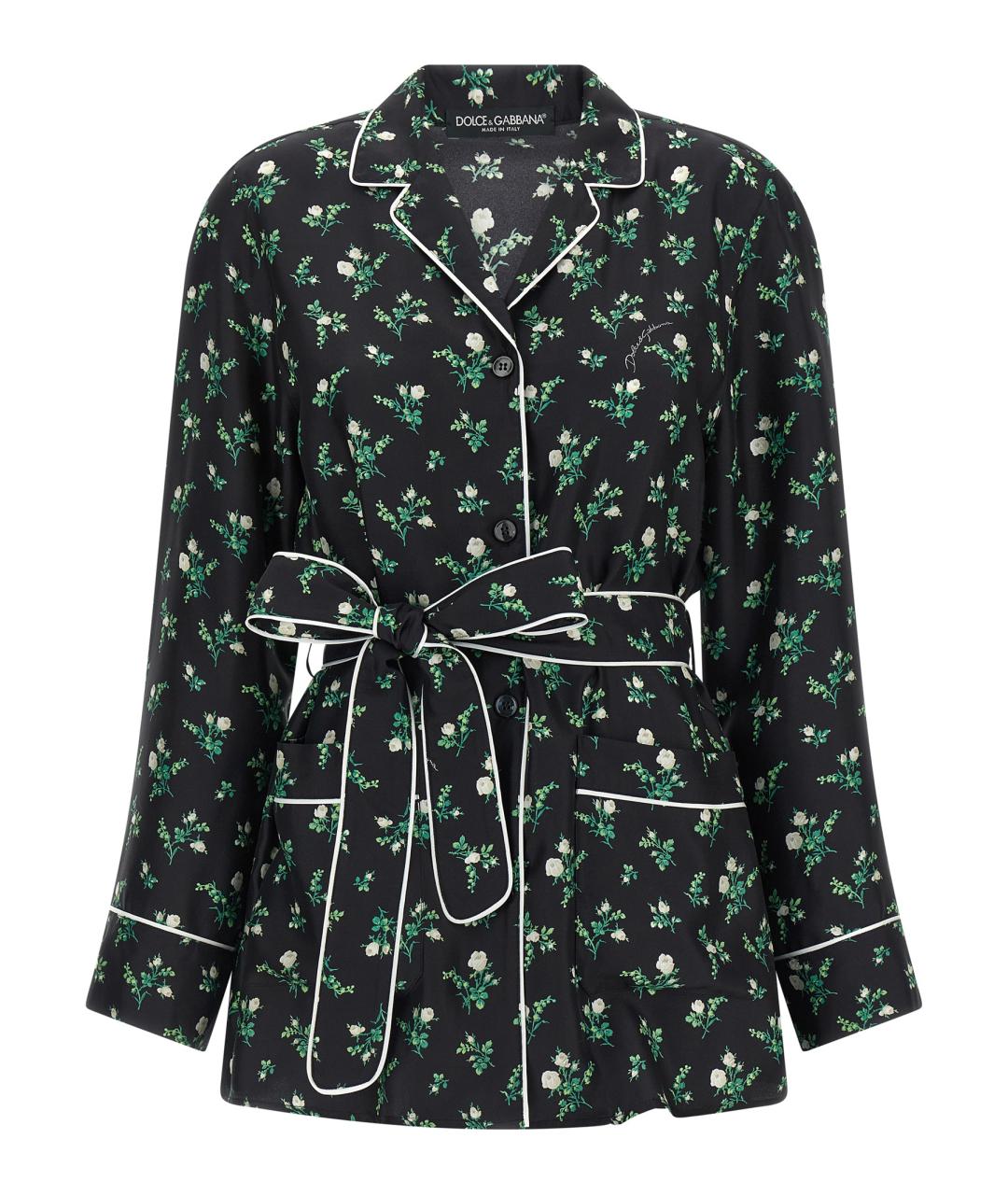 DOLCE&GABBANA Черная шелковая рубашка, фото 1