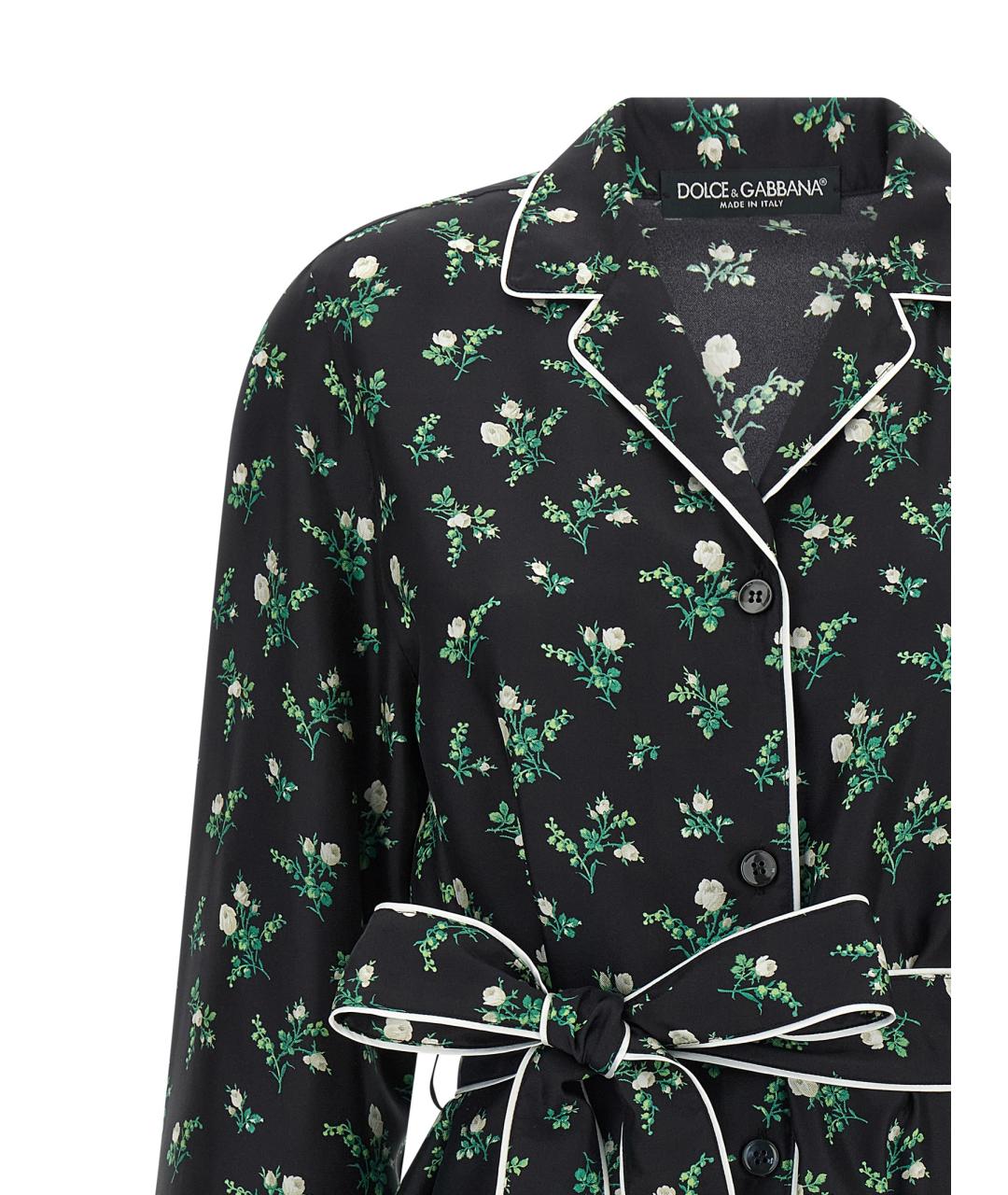 DOLCE&GABBANA Черная шелковая рубашка, фото 3