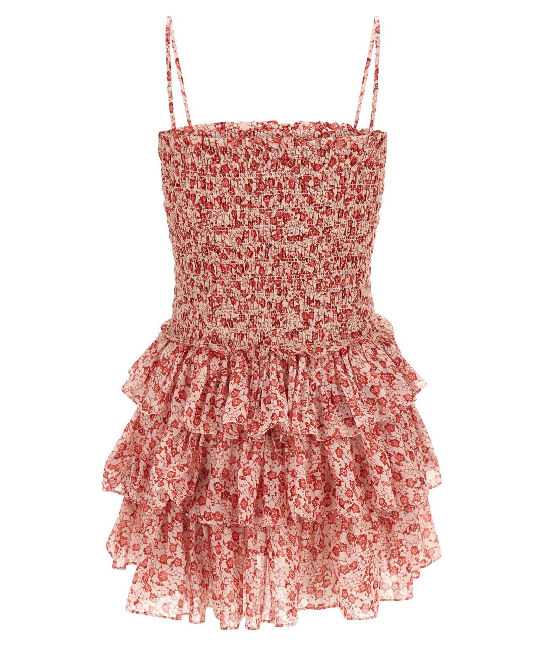 ISABEL MARANT ETOILE Красное хлопковое коктейльное платье, фото 2