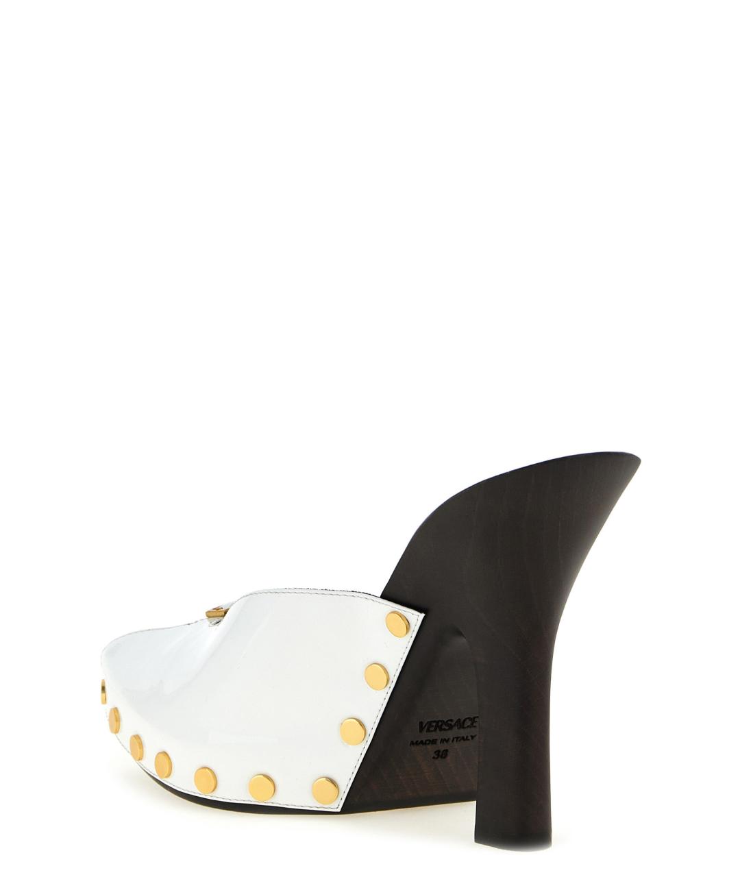 VERSACE Белые кожаные мюли, фото 3