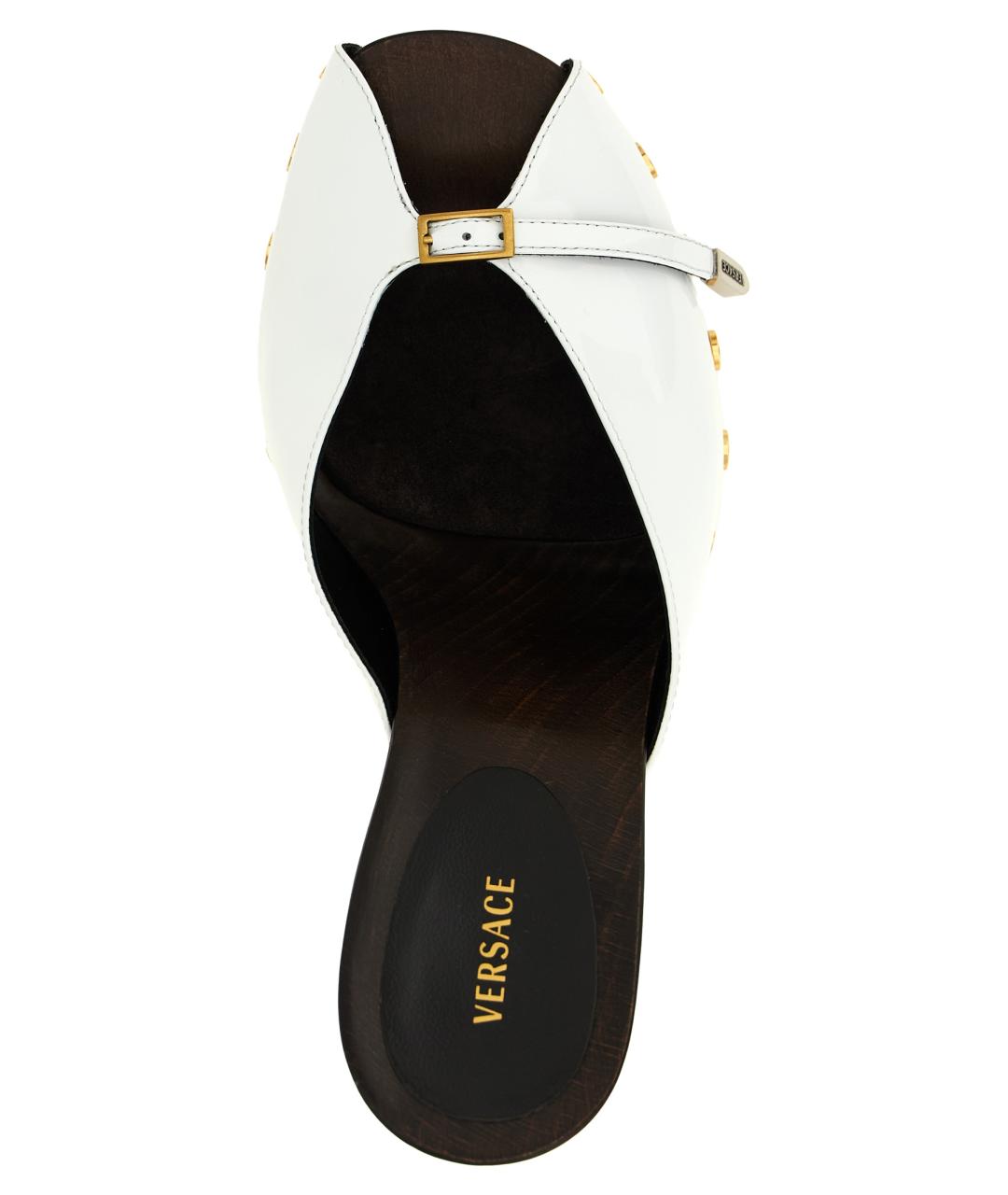VERSACE Белые кожаные мюли, фото 4