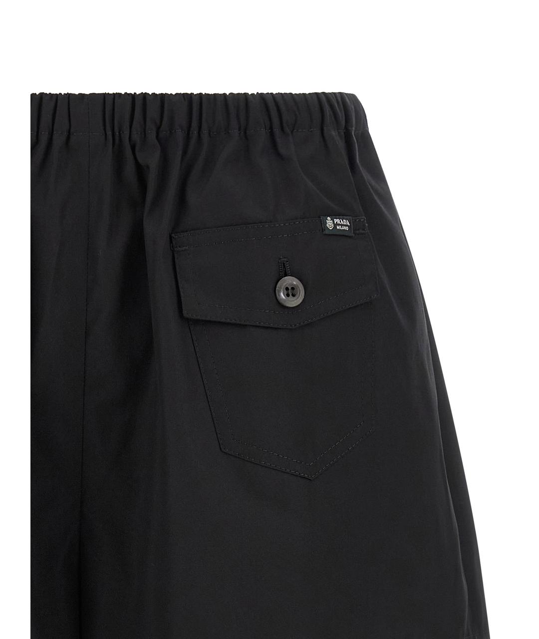 PRADA Черные хлопковые шорты, фото 3