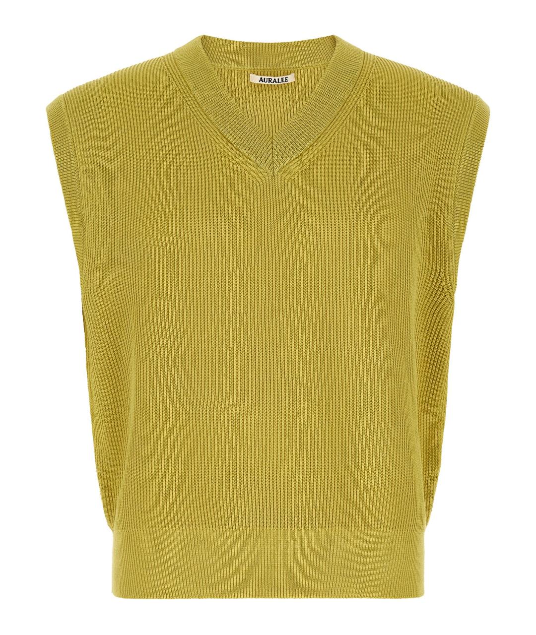 AURALEE Желтая хлопковая жилетка, фото 1