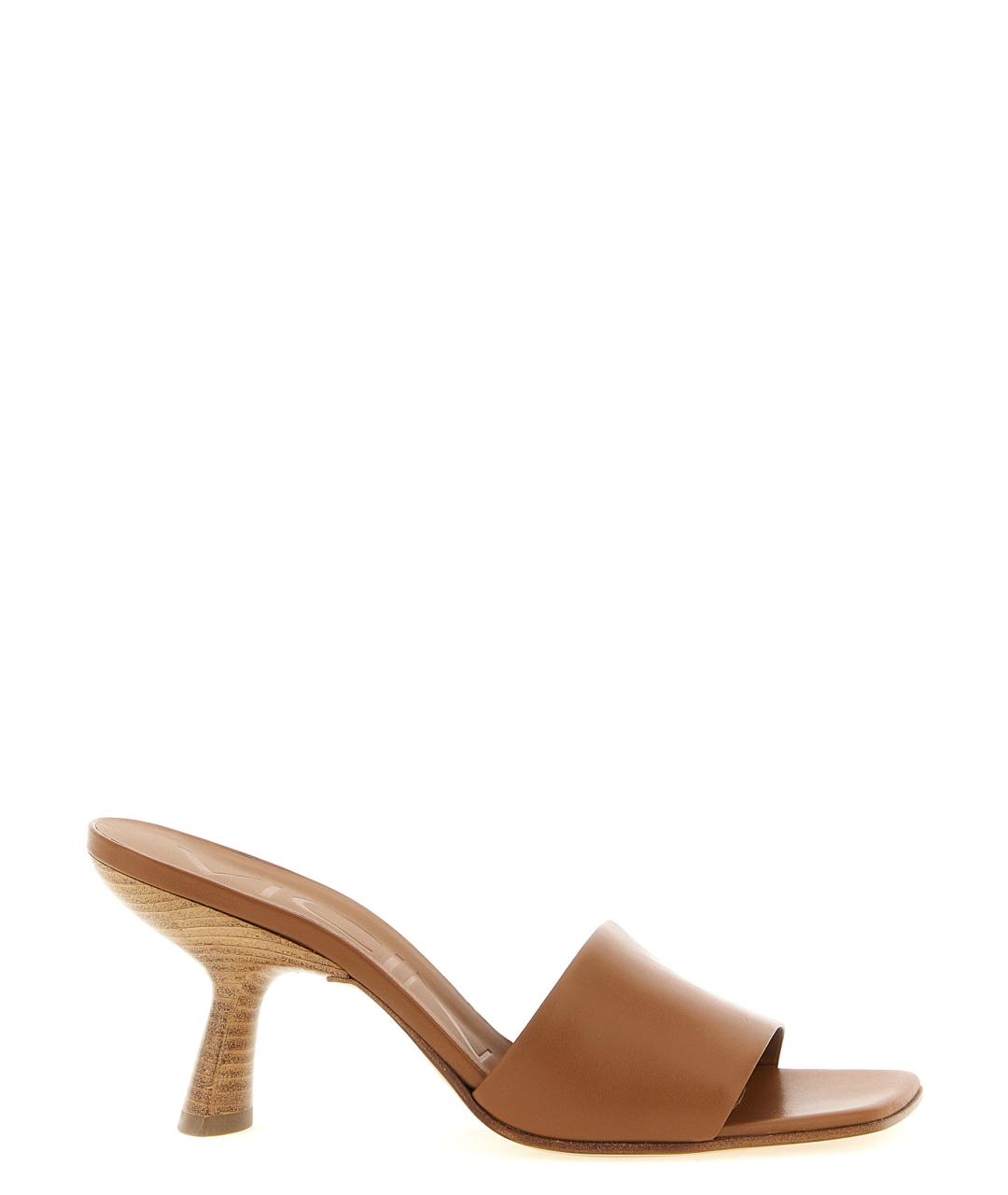 VICINI Коричневые кожаные сабо, фото 1